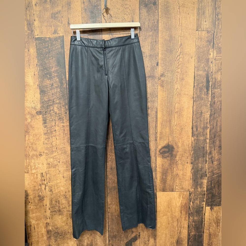 NWT Danier Black Leather Straight-Leg Pants women’s size 4